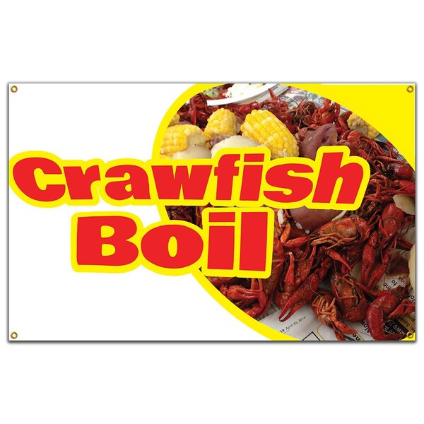 Crawfish Boil Banner Concession Stand Food Truck Single Sided